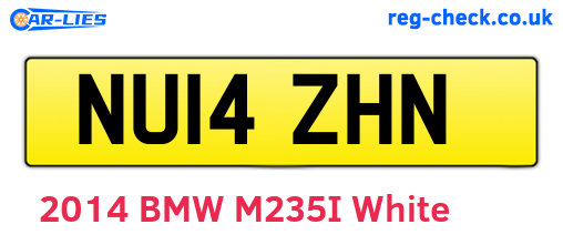 NU14ZHN are the vehicle registration plates.