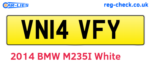 VN14VFY are the vehicle registration plates.