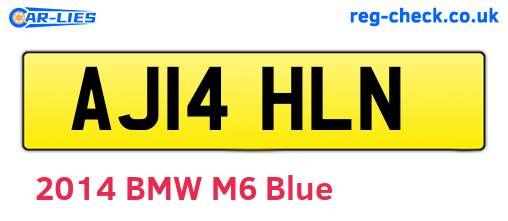 AJ14HLN are the vehicle registration plates.