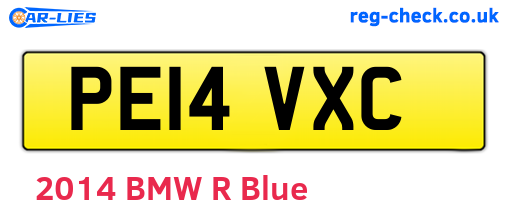 PE14VXC are the vehicle registration plates.