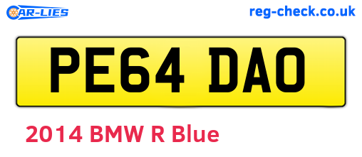 PE64DAO are the vehicle registration plates.