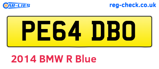 PE64DBO are the vehicle registration plates.