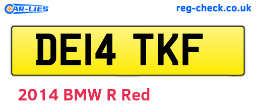 DE14TKF are the vehicle registration plates.