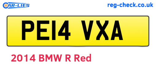 PE14VXA are the vehicle registration plates.