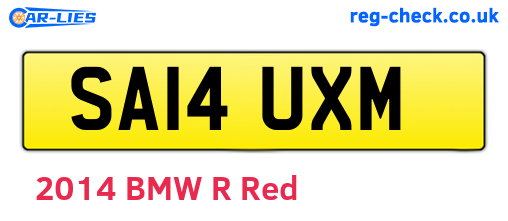 SA14UXM are the vehicle registration plates.