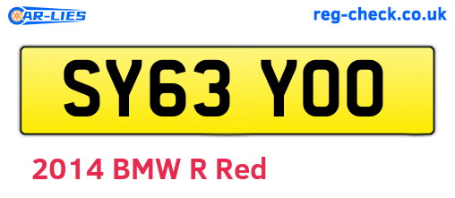 SY63YOO are the vehicle registration plates.