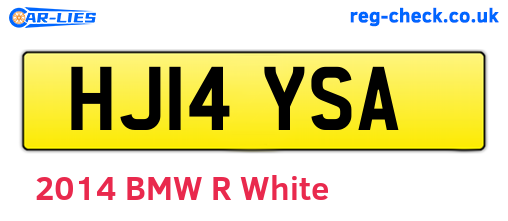 HJ14YSA are the vehicle registration plates.