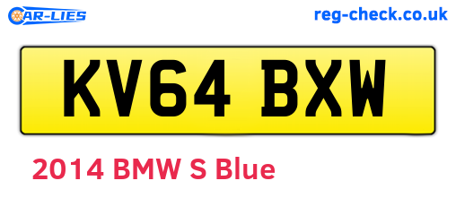 KV64BXW are the vehicle registration plates.