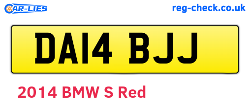 DA14BJJ are the vehicle registration plates.
