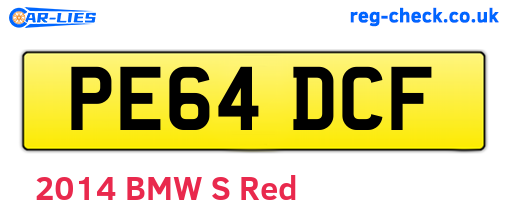PE64DCF are the vehicle registration plates.