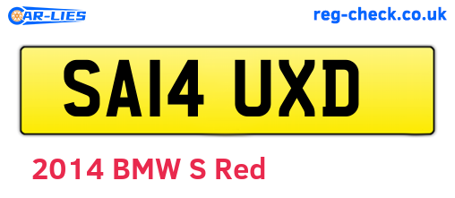 SA14UXD are the vehicle registration plates.