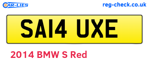SA14UXE are the vehicle registration plates.