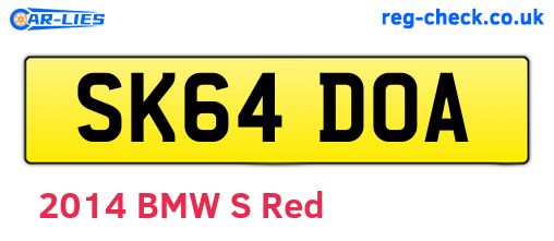SK64DOA are the vehicle registration plates.