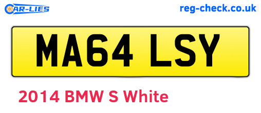 MA64LSY are the vehicle registration plates.