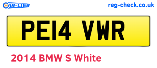PE14VWR are the vehicle registration plates.