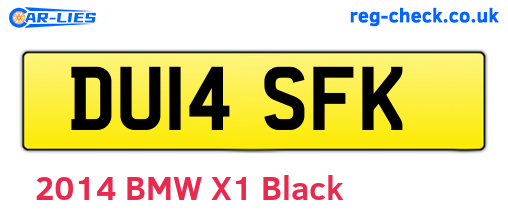 DU14SFK are the vehicle registration plates.