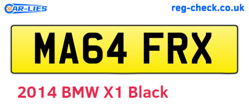 MA64FRX are the vehicle registration plates.