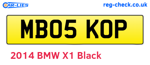 MB05KOP are the vehicle registration plates.