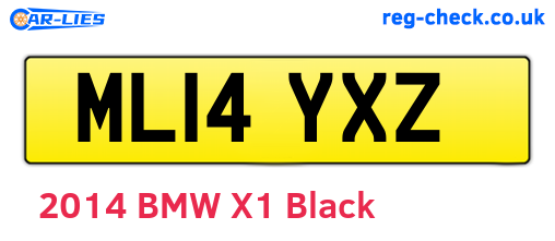 ML14YXZ are the vehicle registration plates.