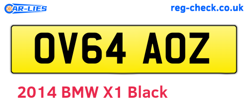 OV64AOZ are the vehicle registration plates.