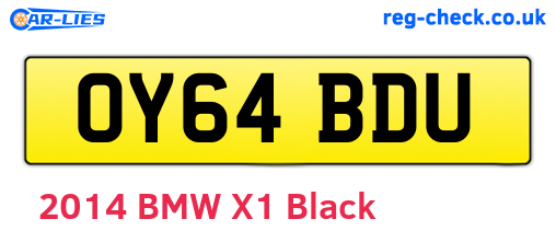 OY64BDU are the vehicle registration plates.