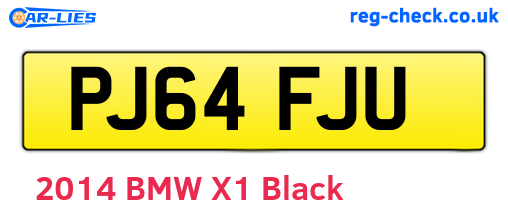 PJ64FJU are the vehicle registration plates.
