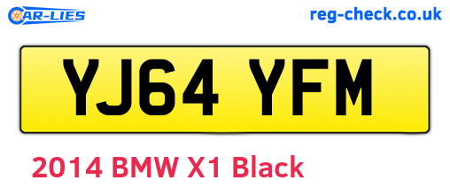YJ64YFM are the vehicle registration plates.