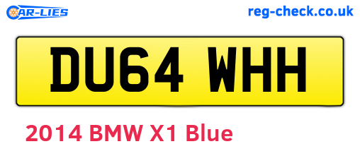 DU64WHH are the vehicle registration plates.