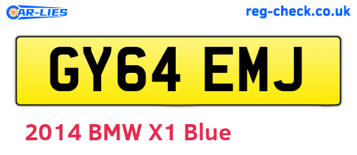GY64EMJ are the vehicle registration plates.