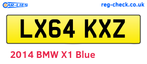 LX64KXZ are the vehicle registration plates.