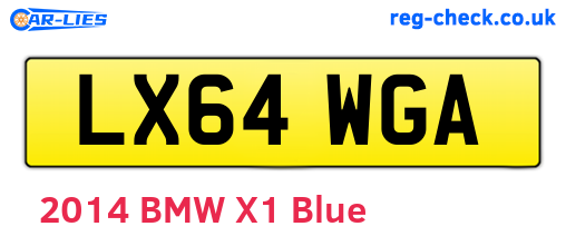 LX64WGA are the vehicle registration plates.