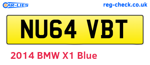 NU64VBT are the vehicle registration plates.