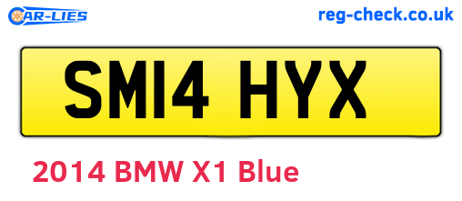 SM14HYX are the vehicle registration plates.