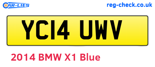 YC14UWV are the vehicle registration plates.