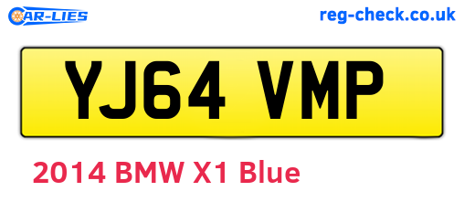 YJ64VMP are the vehicle registration plates.