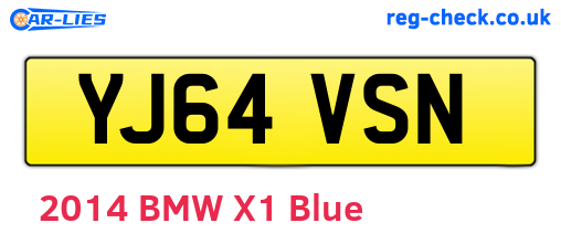 YJ64VSN are the vehicle registration plates.