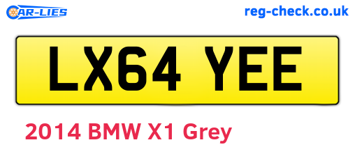 LX64YEE are the vehicle registration plates.