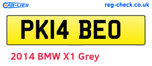PK14BEO are the vehicle registration plates.