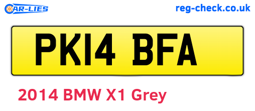 PK14BFA are the vehicle registration plates.