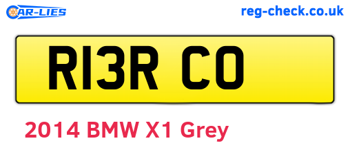 R13RCO are the vehicle registration plates.