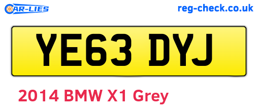 YE63DYJ are the vehicle registration plates.