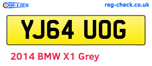 YJ64UOG are the vehicle registration plates.