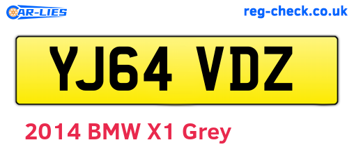 YJ64VDZ are the vehicle registration plates.