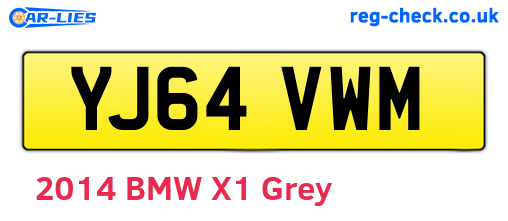 YJ64VWM are the vehicle registration plates.