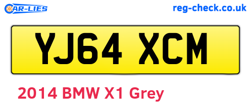 YJ64XCM are the vehicle registration plates.
