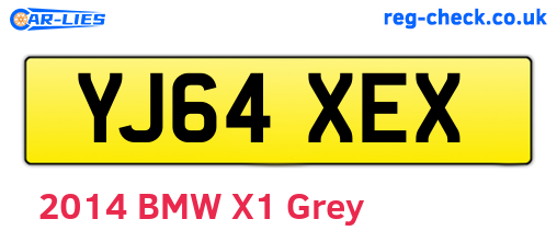 YJ64XEX are the vehicle registration plates.