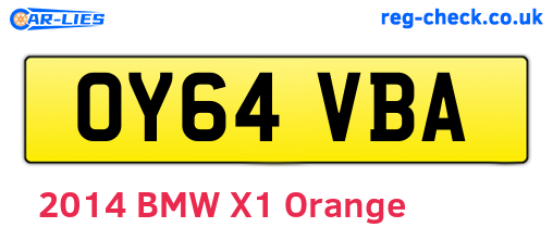 OY64VBA are the vehicle registration plates.