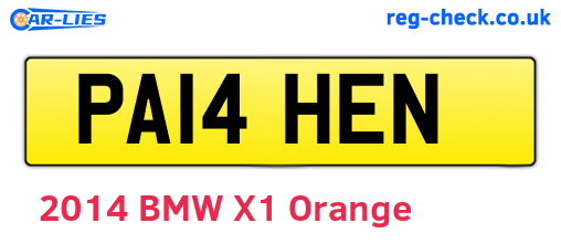 PA14HEN are the vehicle registration plates.