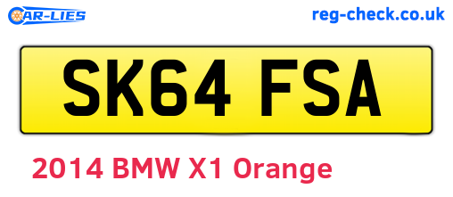 SK64FSA are the vehicle registration plates.