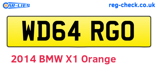 WD64RGO are the vehicle registration plates.